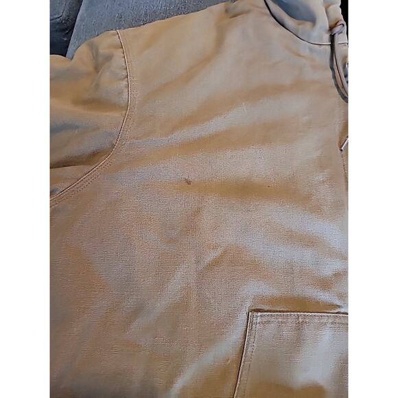 VTG Carhartt Full Zip Hoodie Jacket 3XL Tan USA Thrashed Workwear GUC - Picture 7 of 12